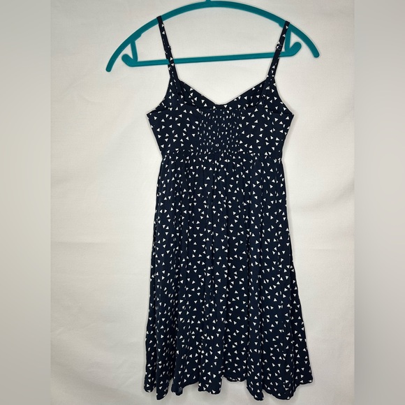 Black Poppy Short Sundress Blue / White Triangle Pattern Sleeveless XS - Picture 2 of 8